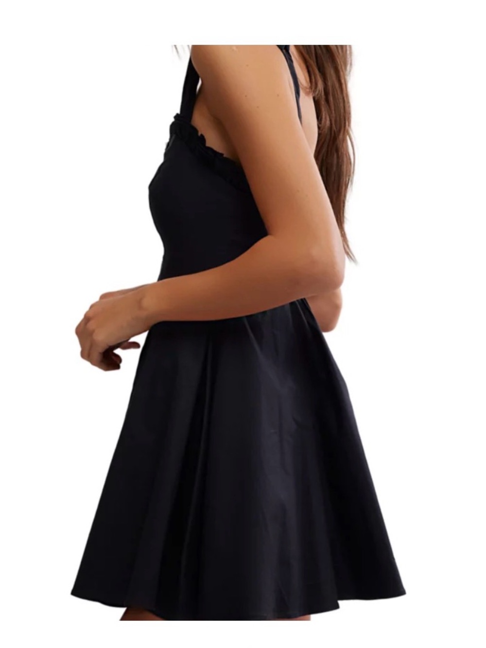 Free People Black Ruffle-Trim Mini Dress - Picture 3 of 6